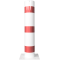 Barrier bollard | Steel tube  193 x 3.6 mm | stationary | for dowel fixing | hot-dip galvanized and white coatedwith three red reflecting stripes | total length: 1000 mm | with steel cap for bolting